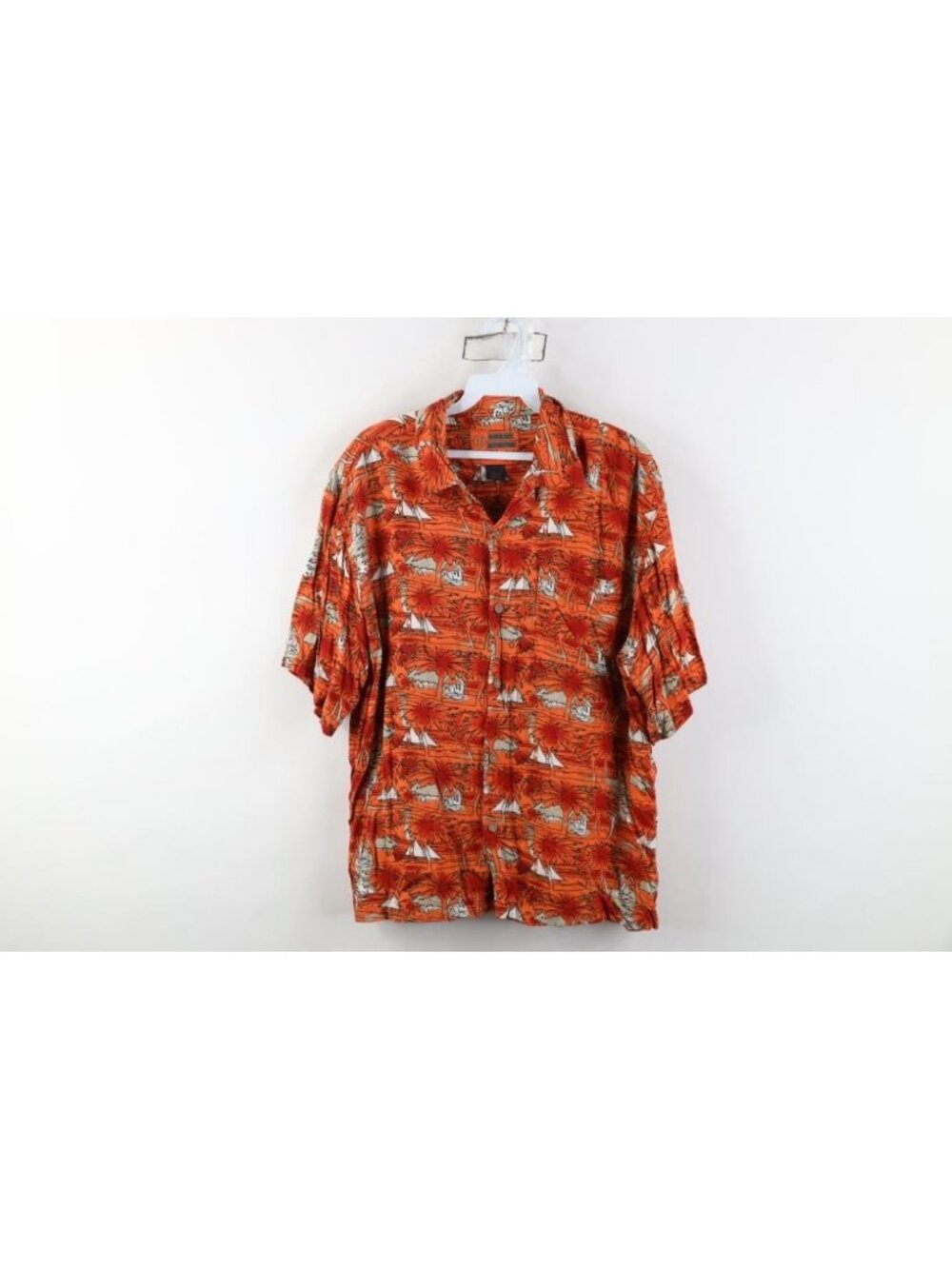 Vintage 90s Streetwear Mens Small Rayon Gabardine Gab Hawaiian Button Shirt